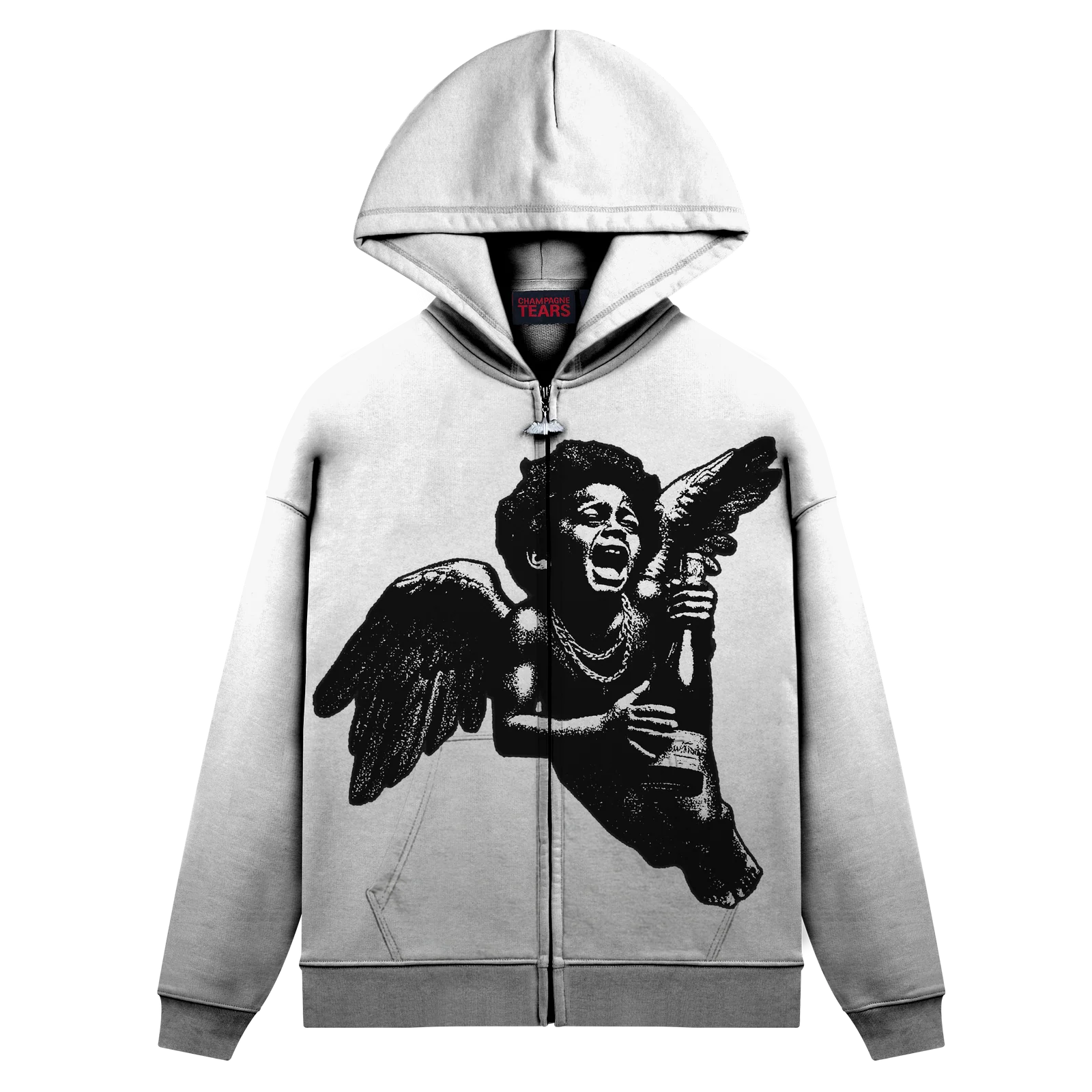 HOODIE ZIP GREY ANGEL