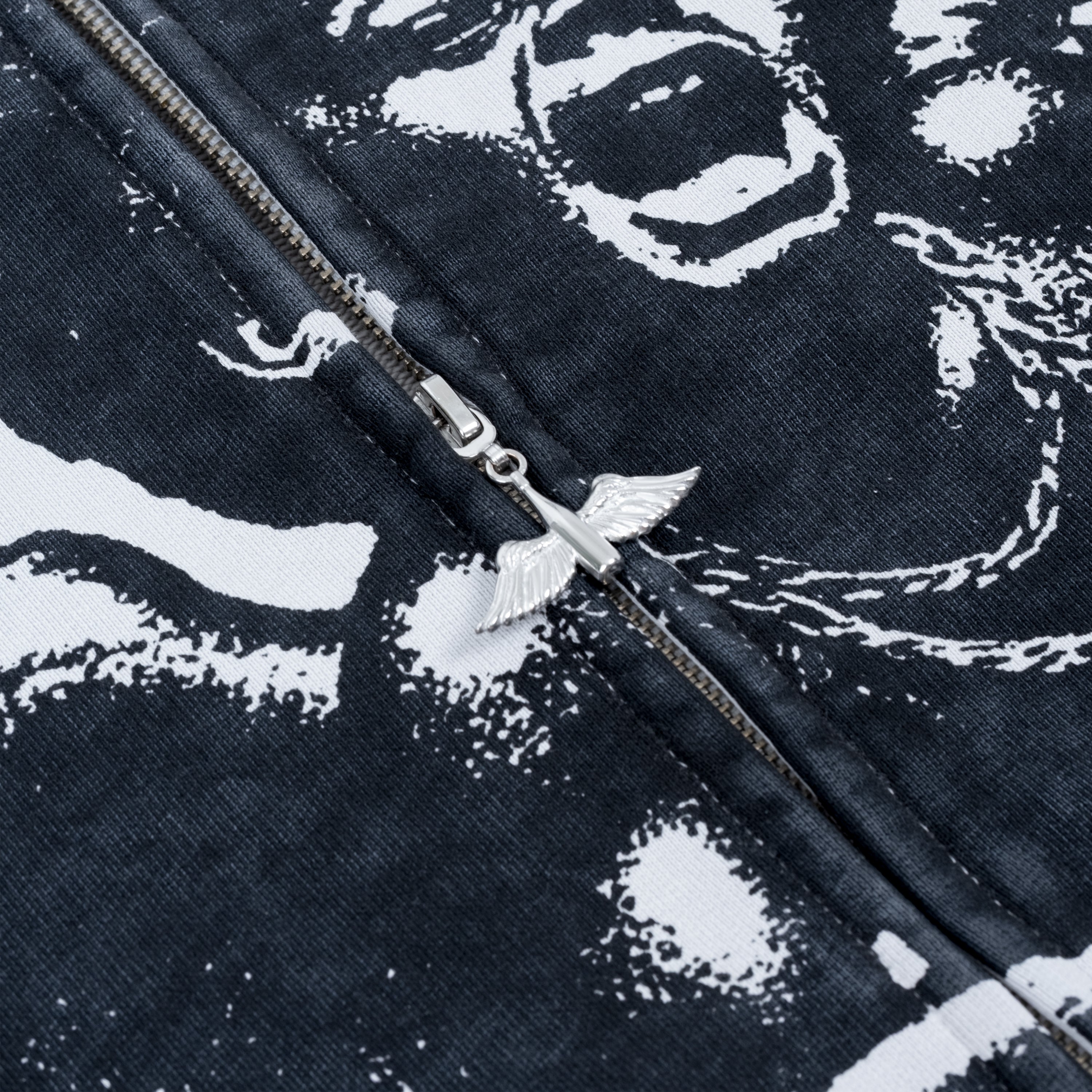 HOODIE ZIP GREY ANGEL