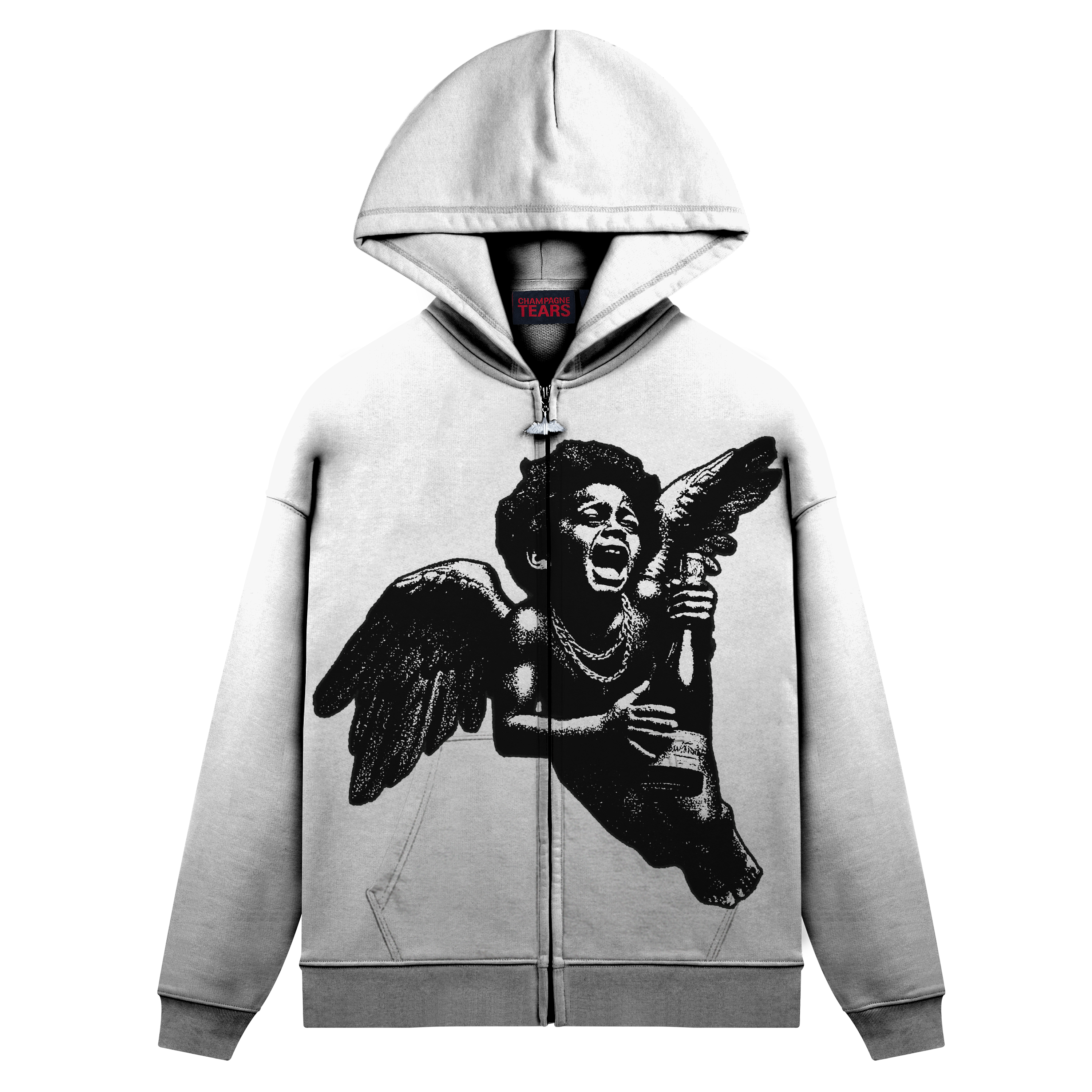 HOODIE ZIP GREY ANGEL