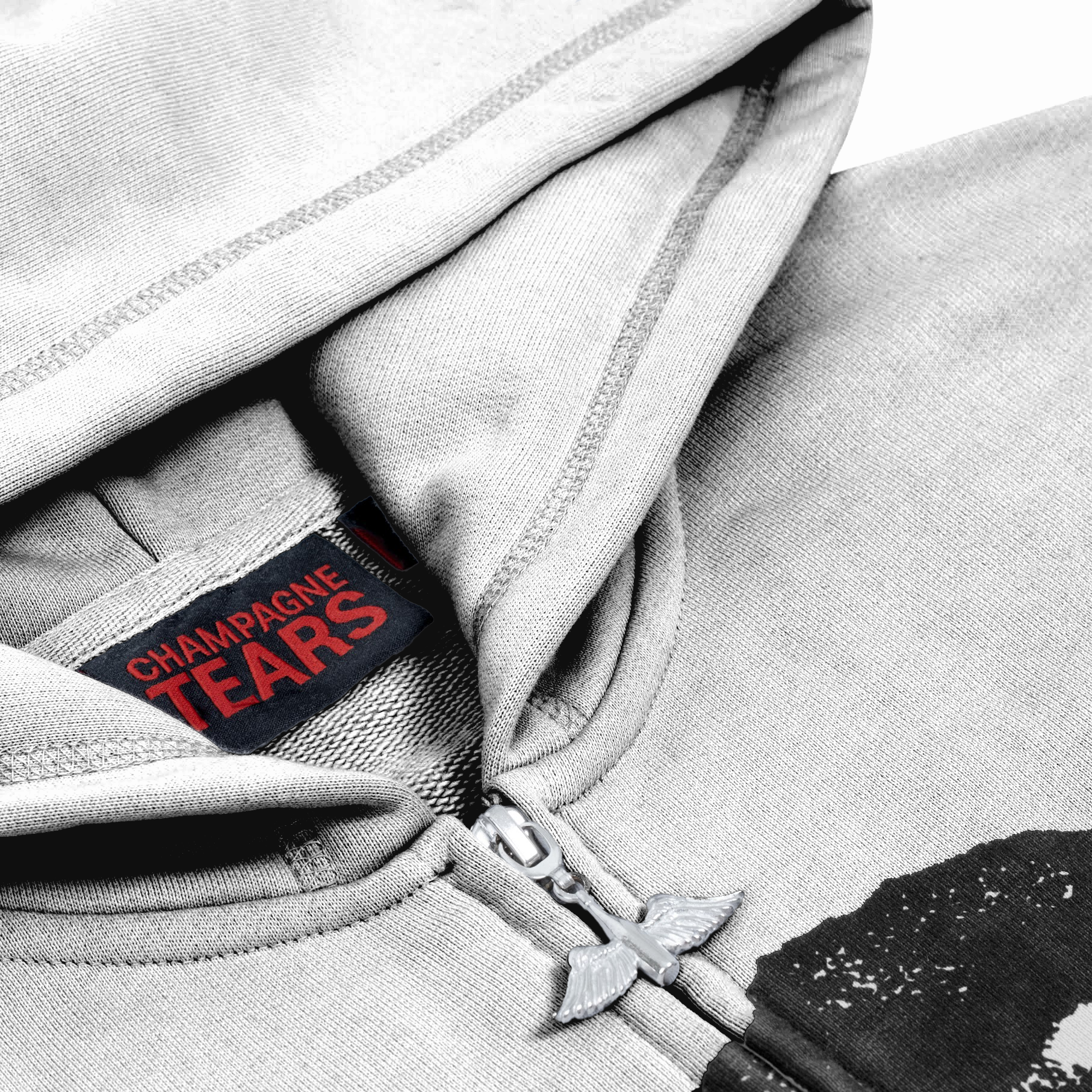 HOODIE ZIP GREY ANGEL